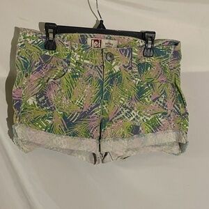 Tropical lei Ashley low rise denim shorts